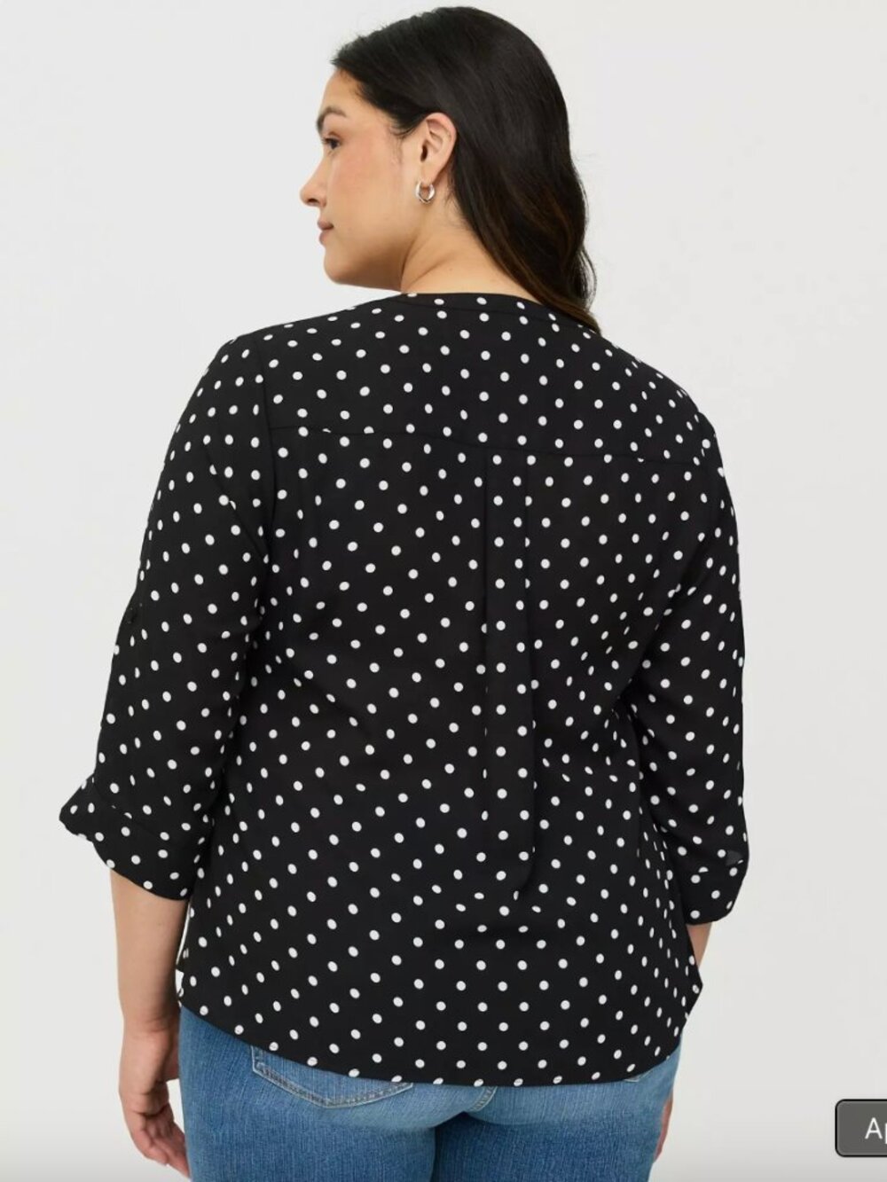 Torrid Harper Georgette Straight Hem Blouse Pullover Polka Dot Womens 2X NWT - Picture 4 of 10